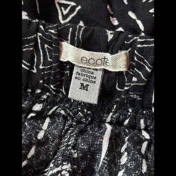 Ecote Shorts Medium Womens Black White Geometric Yarn Hem Aztec Boho - Picture 6 of 7